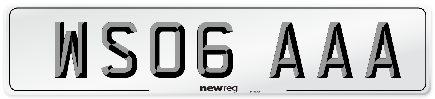 WS06 AAA Number Plate from New Reg